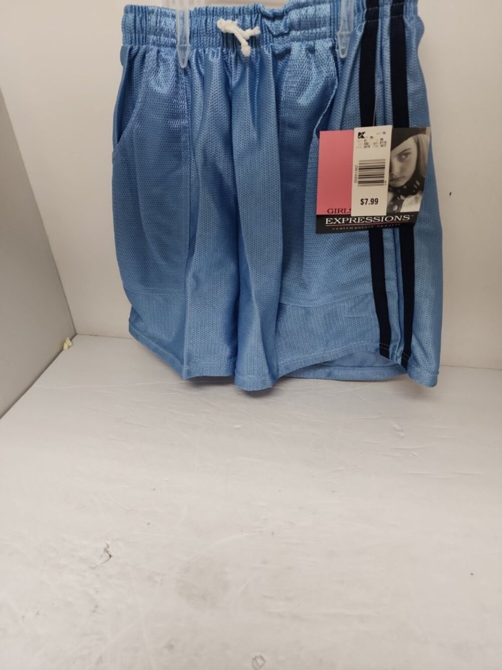 Girl's Expressions Drawstring Waist Shorts Size 10-12 Medium Blue New!!!